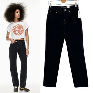 Aritzia Denim Forum The Joni High Rise Loose Jeans Baggy Denim Black Size 25 29L